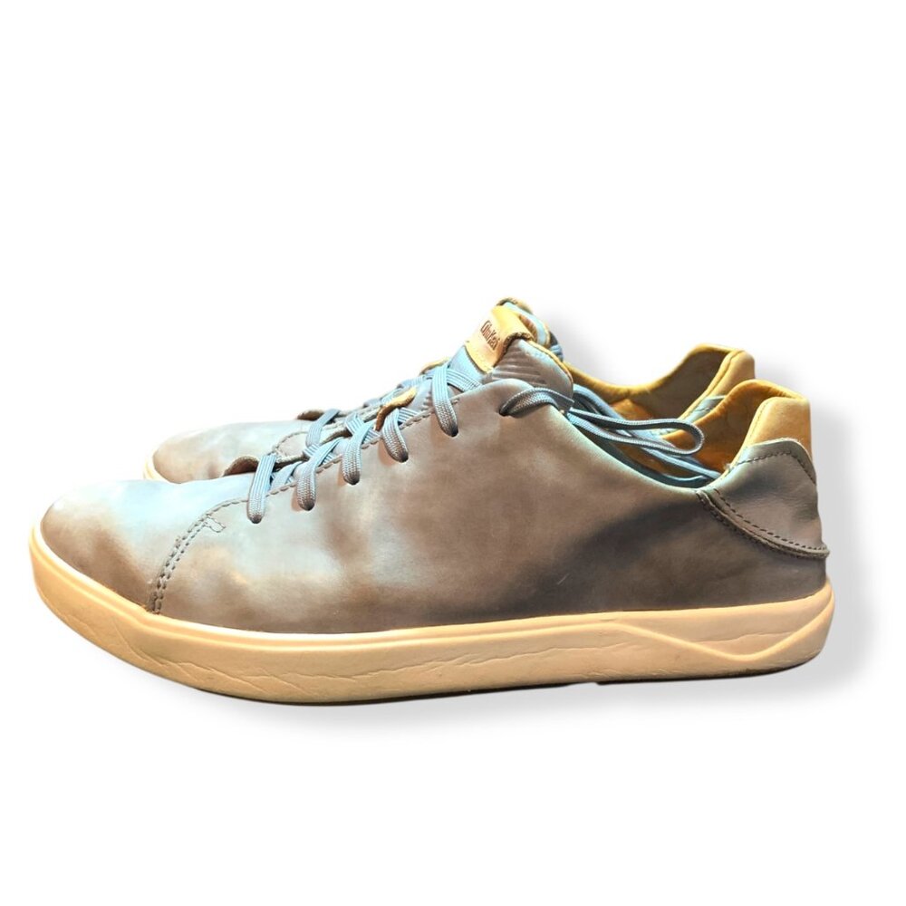 Olukai Lae‘ahi Lī ‘Ili Mens Sneakers Gray Leather Waterproof Sz 10.5 Shoes‎